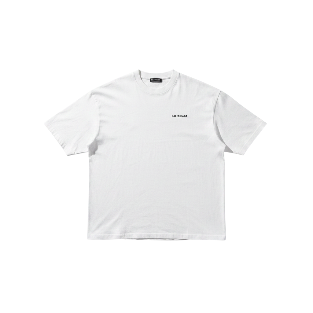 Balenciaga 'Double Sided Logo' White & Black Tee