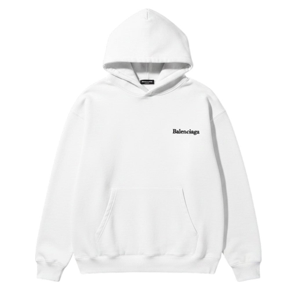 Balenciaga 'Embroidered BB Logo' White Hoodie