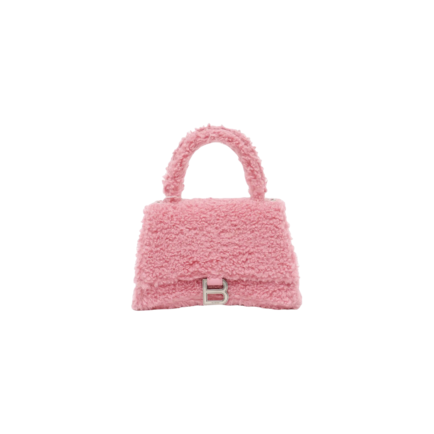 Balenciaga 'Hourglass' Pink Furry Bag
