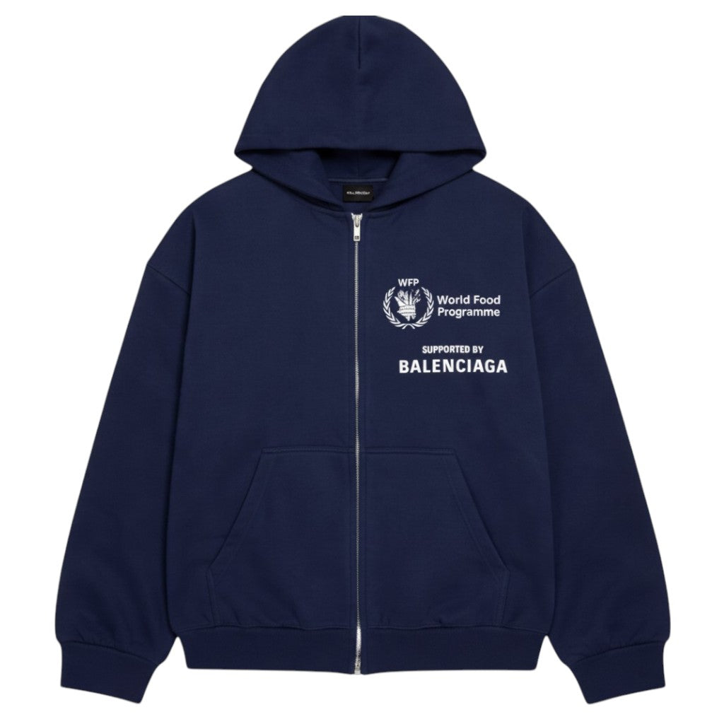 Balenciaga 'WFP' Navy Hoodie