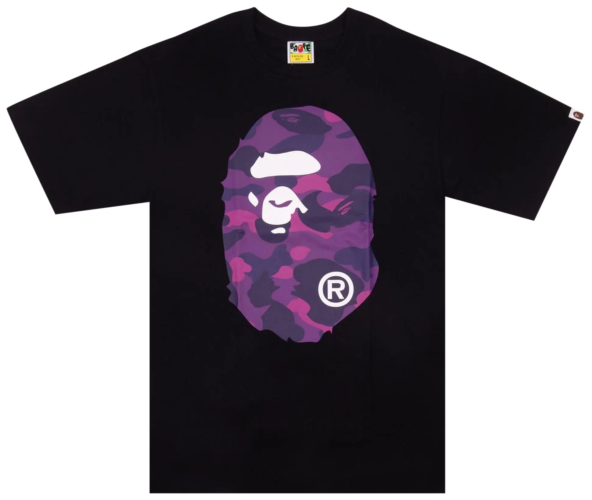 Bape 'Big Ape' Black and Purple Camo Tee