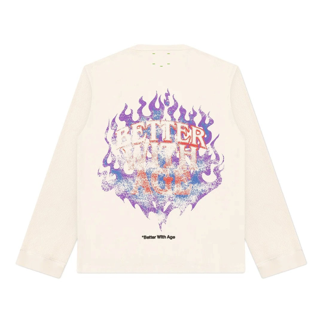 Better With Age 'Vanity Waffle Knit' White Thermal