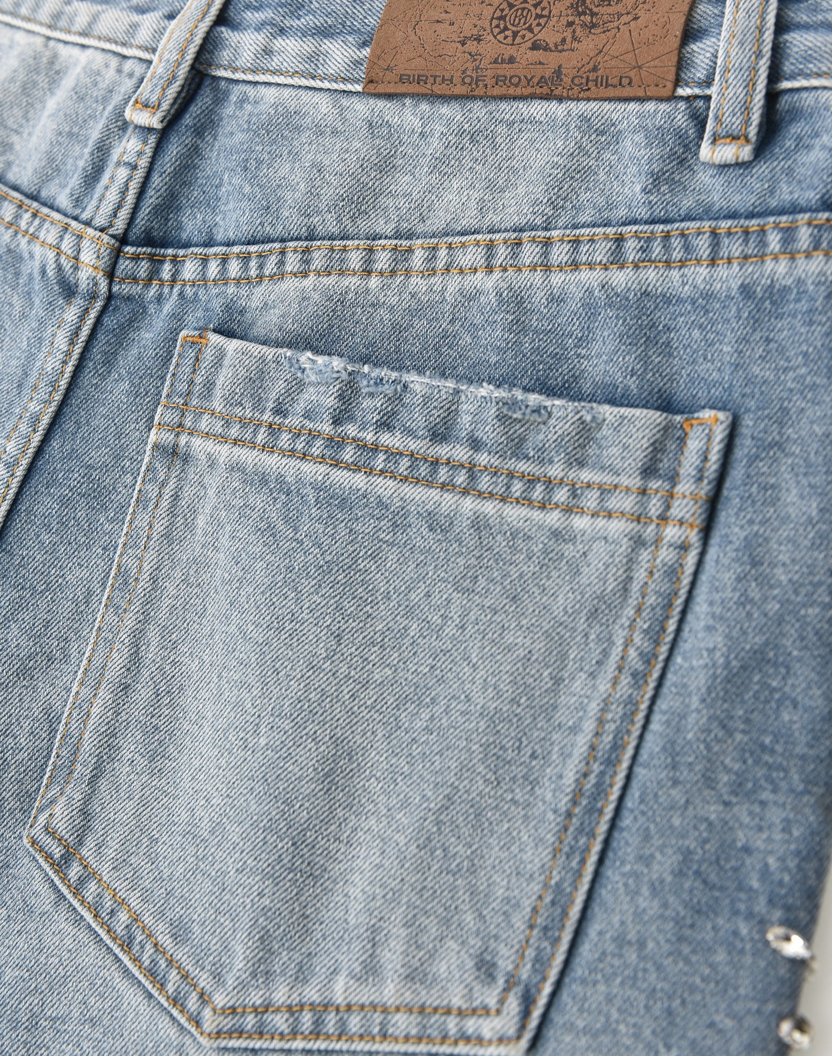 Birth Of A Royal Child 'Fireworks' Blue Wash Jeans