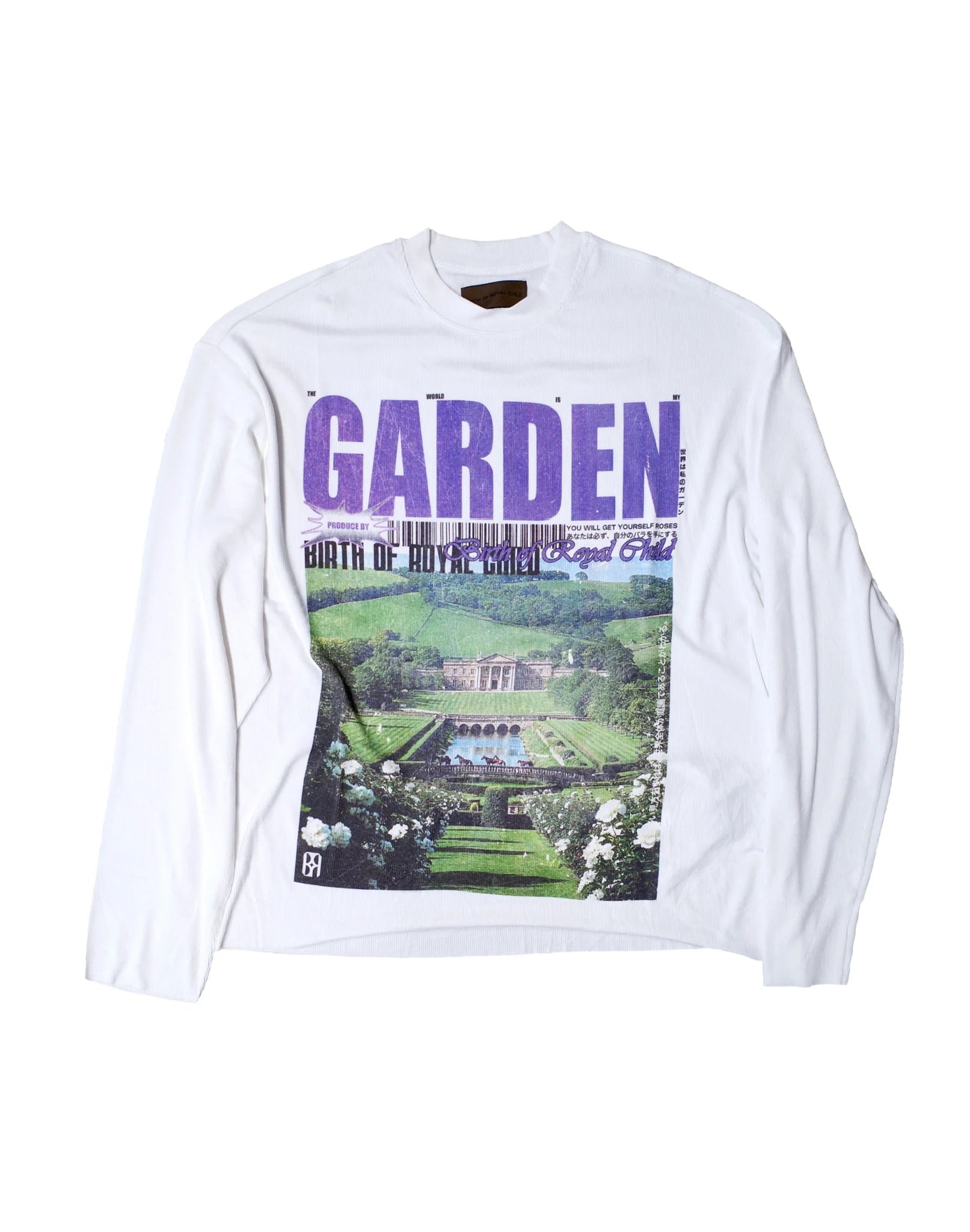 Birth of Royal Child 'Rose Garden' White LS Tee