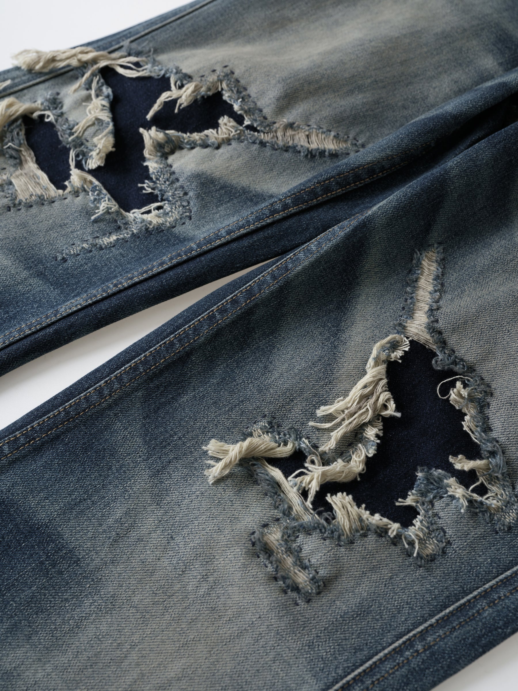 Birth of a Royal Child 'Distressed Embroidery' Blue Bootcut Jeans