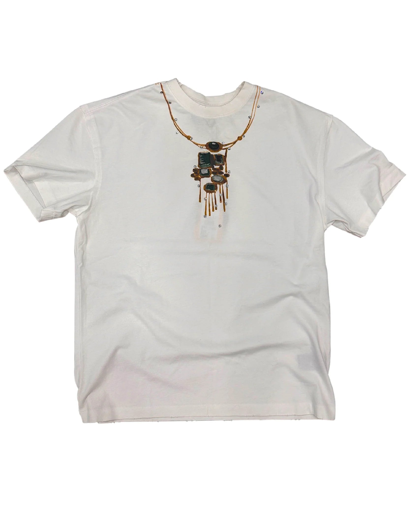 Birth of a Royal Child 'Gemstone Necklace' White Tee