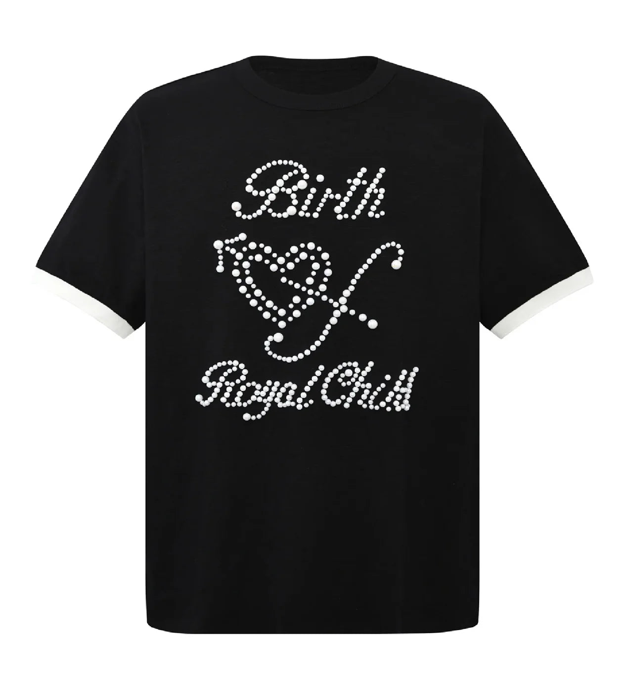 Birth of a Royal Child 'Pearl Patchwork' Black Tee