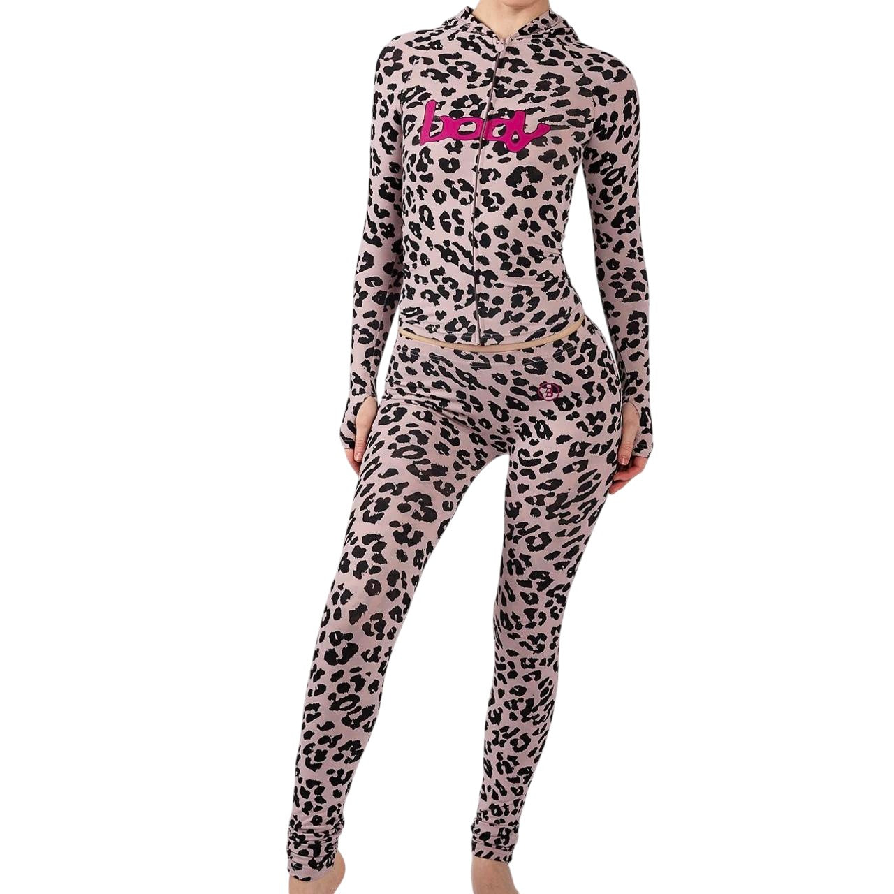 Body By Raven 'Basic 2.0 Ultra Low Rise' Pastel Leopard & Pink Leggings
