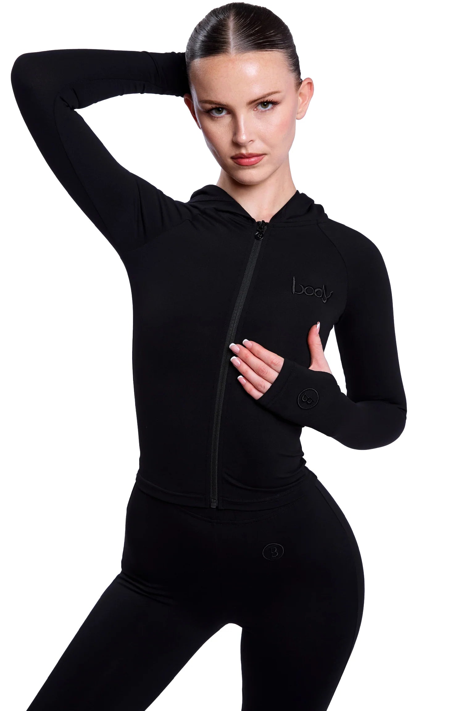 Body By Raven 'Basics 2.0' Midnight Black Zip Up Hoodie