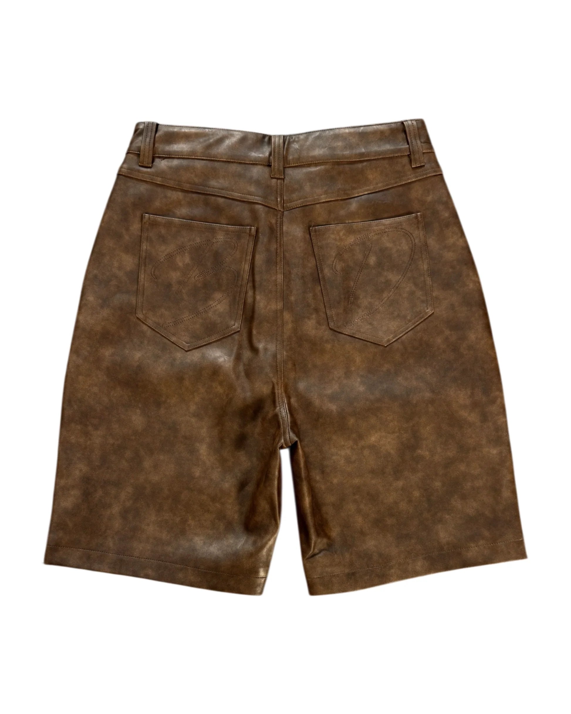 Bottega Desires Brown Leather Shorts