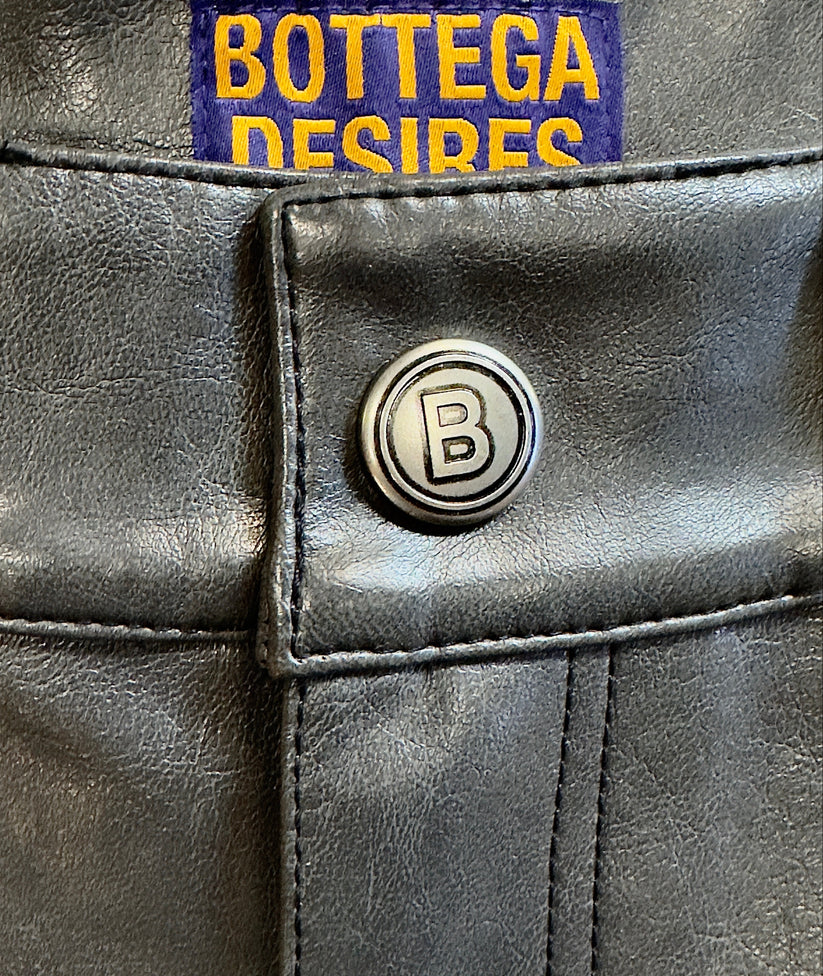 Bottega Desires Grey Leather Shorts