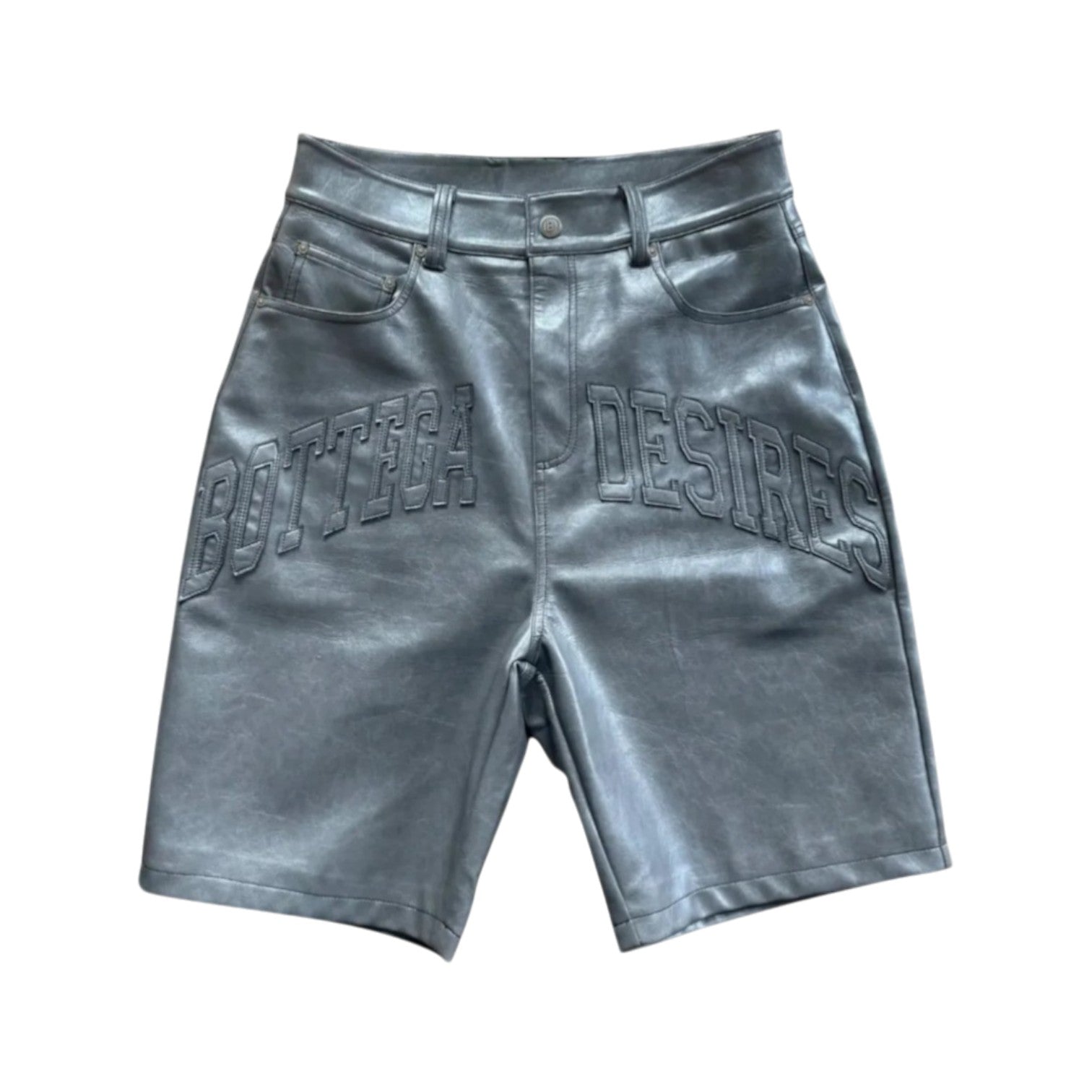 Bottega Desires Grey Leather Shorts