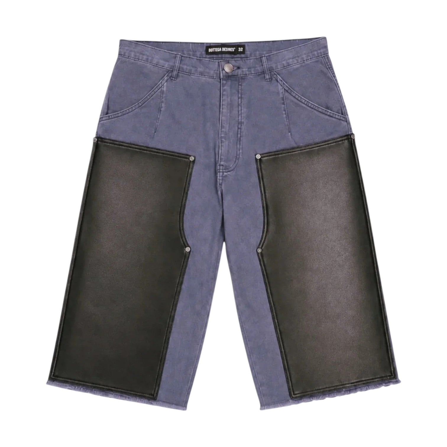 Bottega Desires 'Double Knee' Blue & Black Jean Shorts