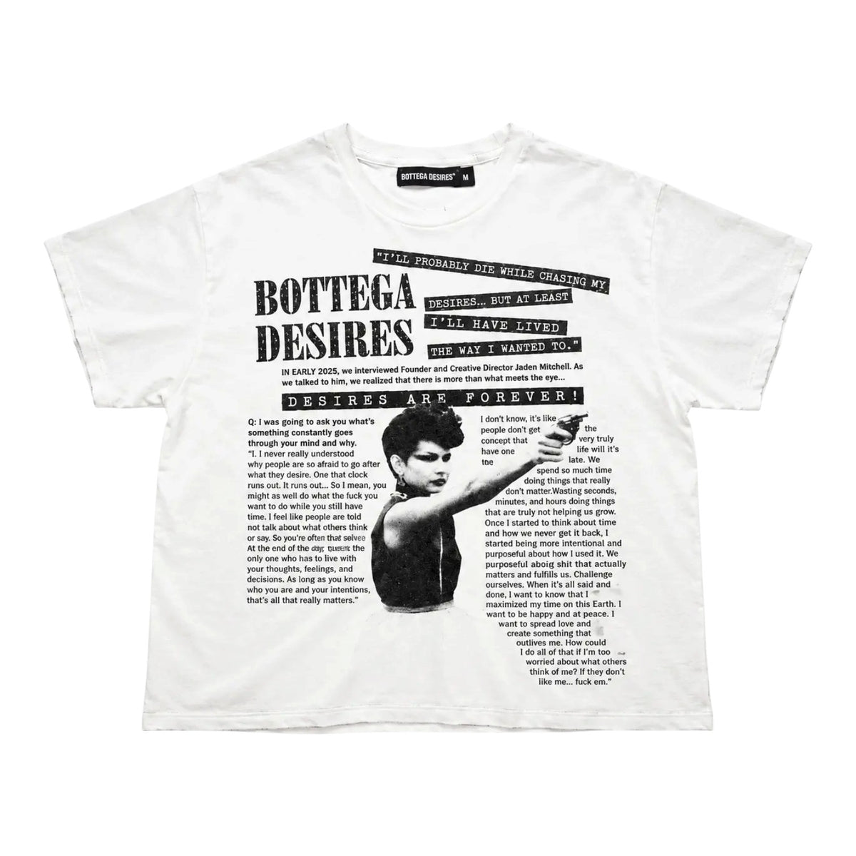 Bottega Desires 'Interview' White Tee