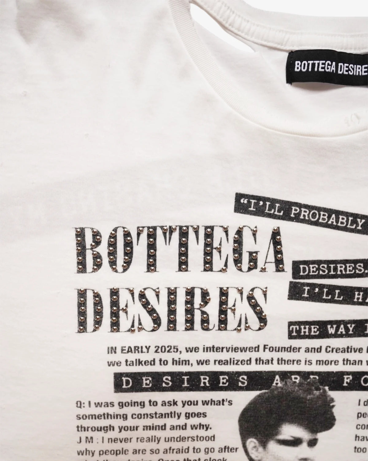 Bottega Desires 'Interview' White Tee
