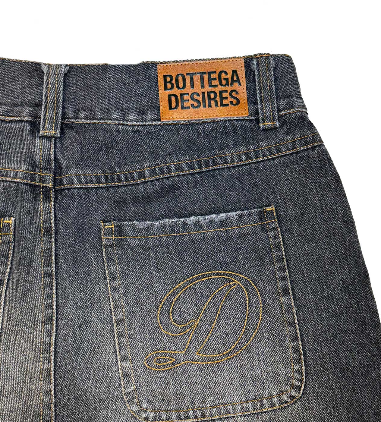 Bottega Desires 'Logo' Black Jean Shorts