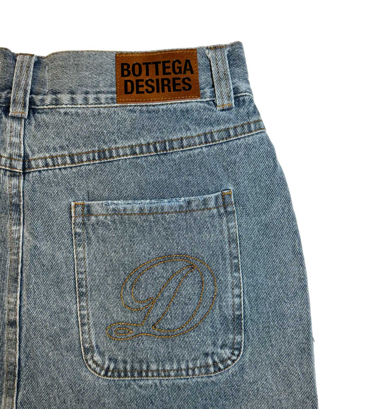 Bottega Desires 'Logo' Blue Jean Shorts