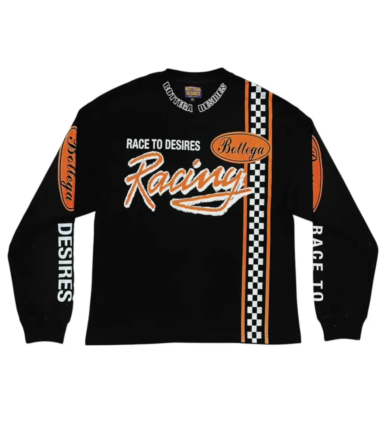 Bottega Desires 'Race to Desires' Black & Orange LS Tee