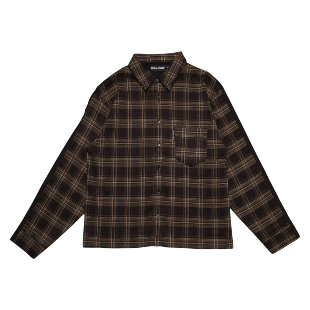 Bottega Desires 'Self Destruction' Brown Flannel Shirt