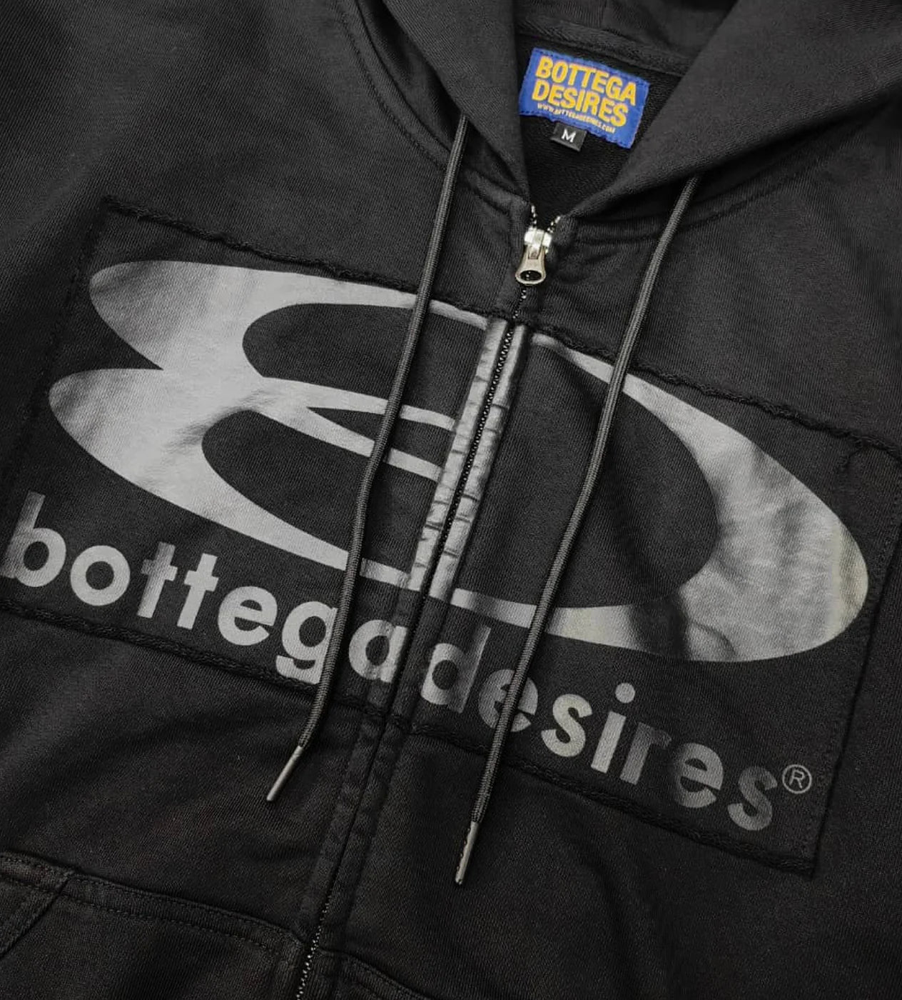 Bottega Desires 'Tech' Black Zip Up Hoodie