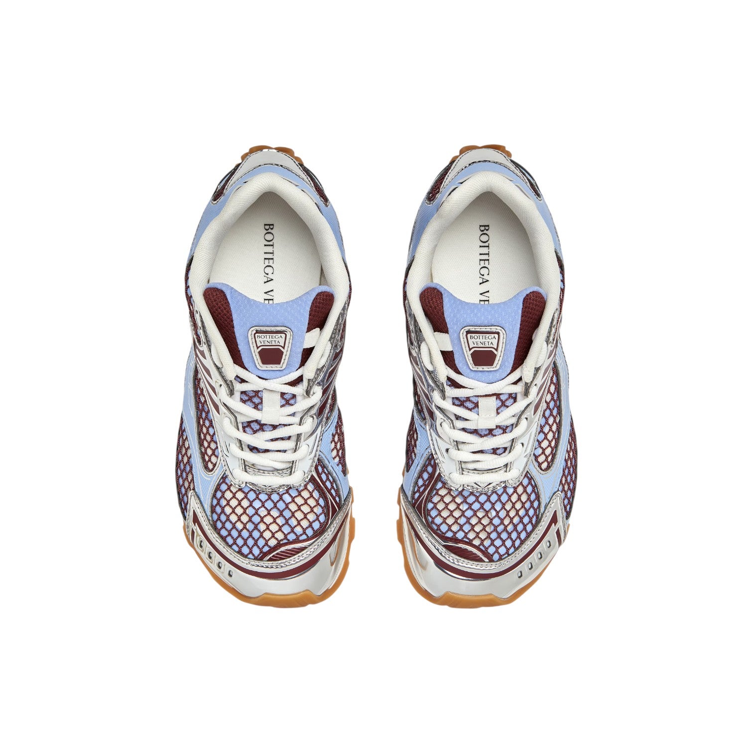 Bottega Veneta 'Orbit' Baby Blue & Burgundy Sneaker