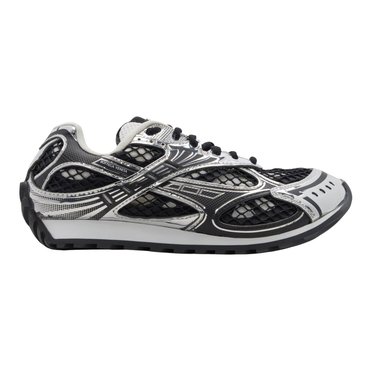 Bottega Veneta 'Orbit' Black & Silver Sneakers