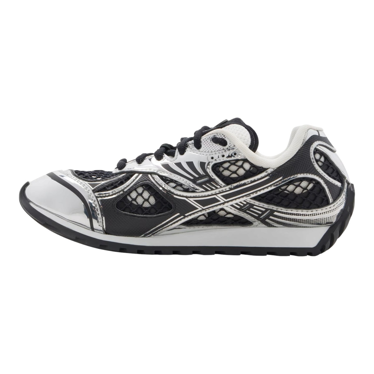 Bottega Veneta 'Orbit' Black & Silver Sneakers