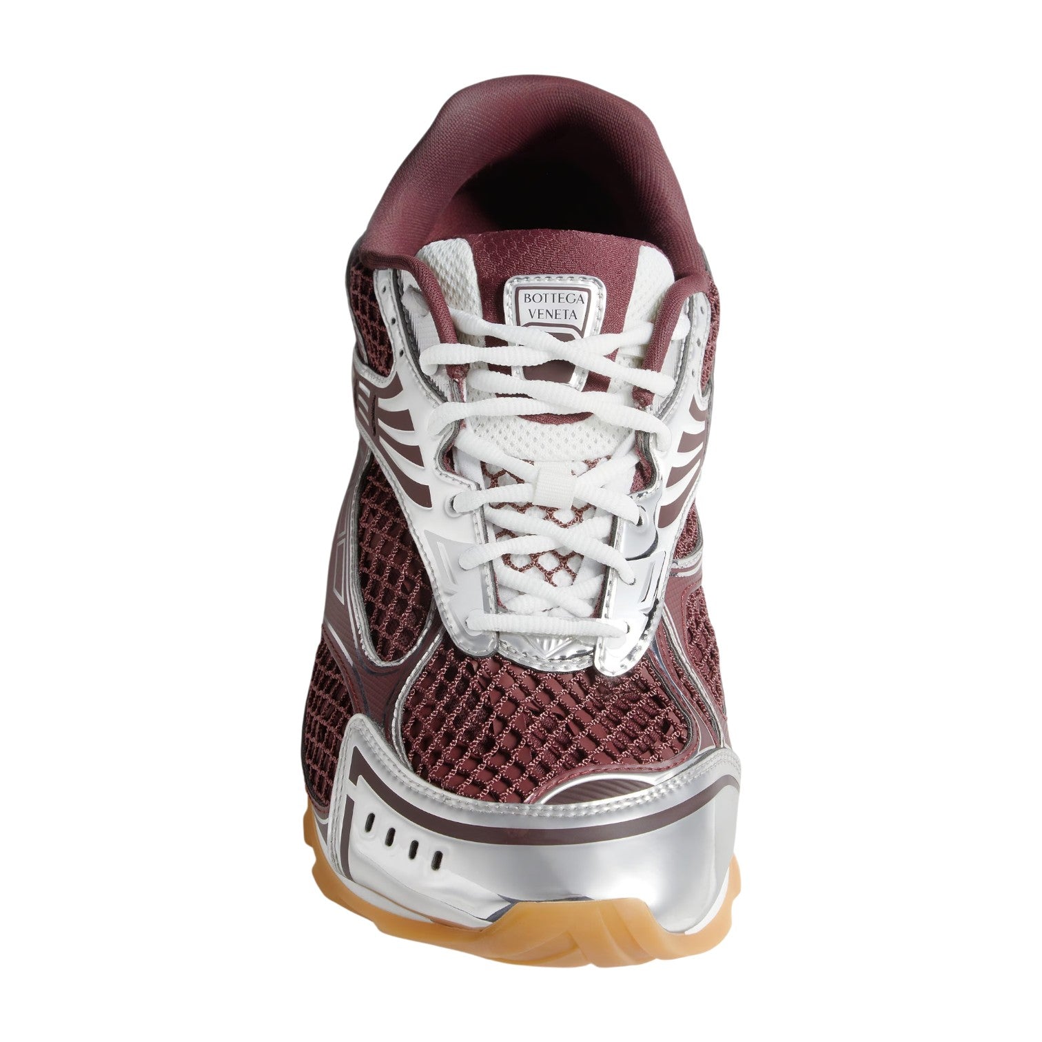 Bottega Veneta 'Orbit' Bordeaux & Silver Sneakers