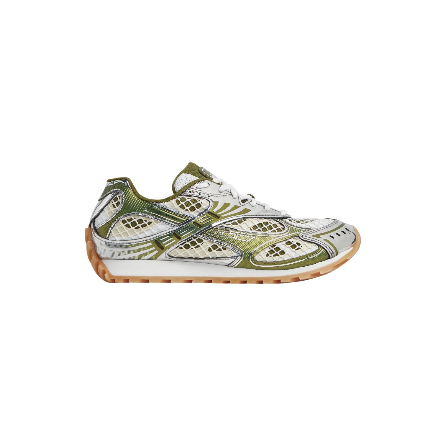 Bottega Veneta 'Orbit' Green & Silver Sneakers