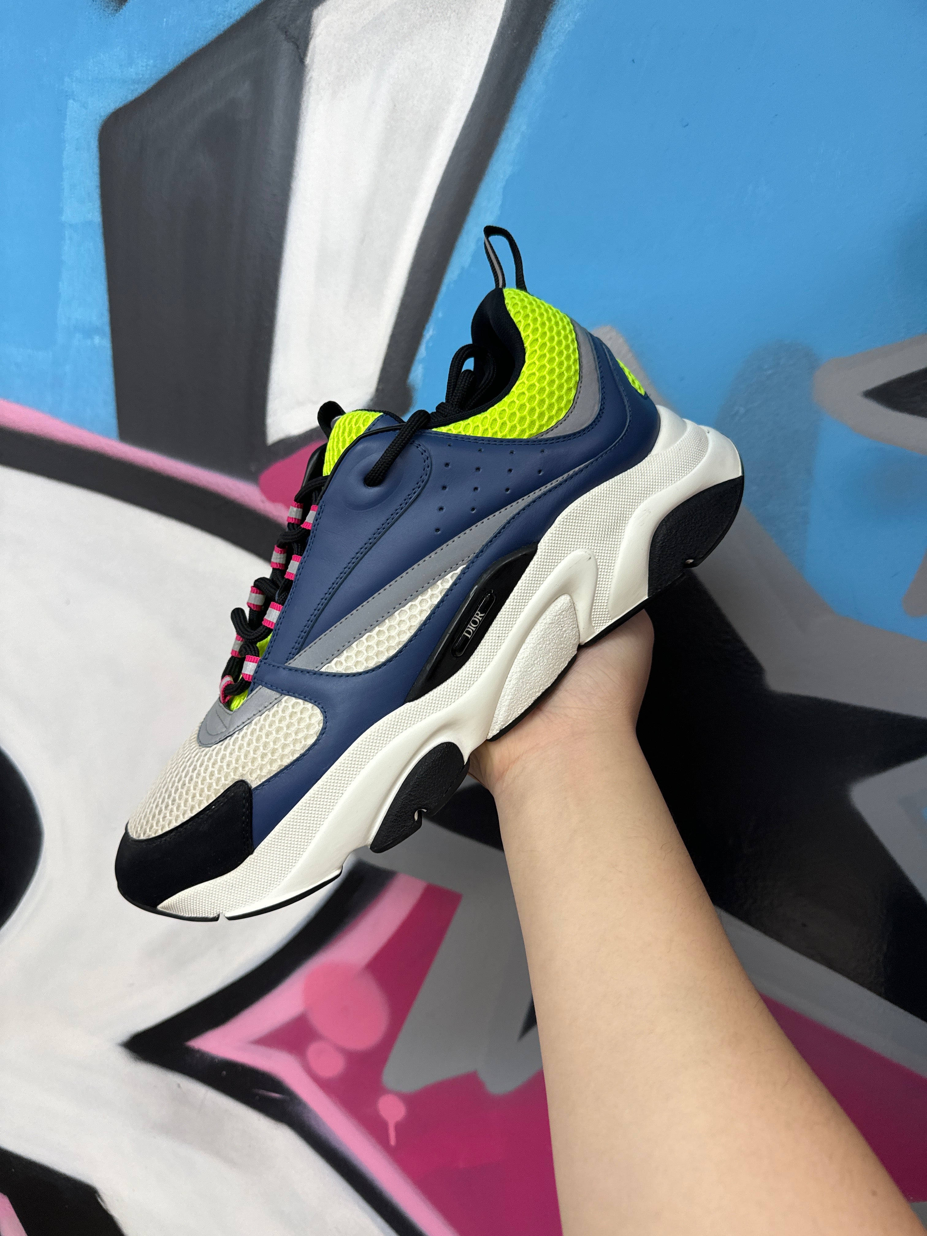 Dior Navy Lime B22 Sneakers