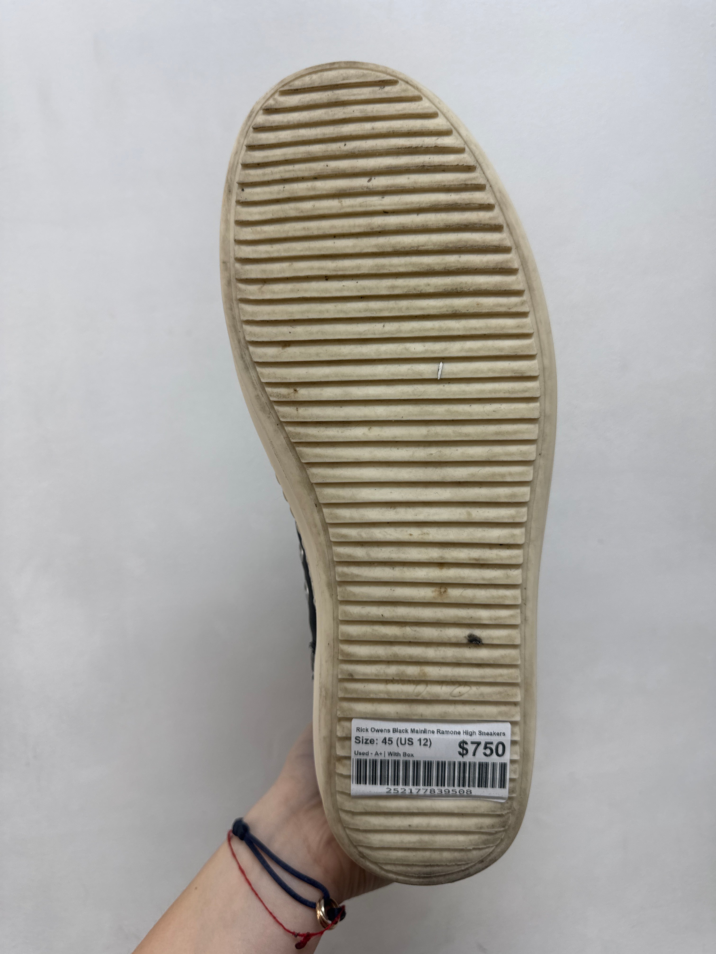 Rick Owens Black Mainline Ramone High Sneakers