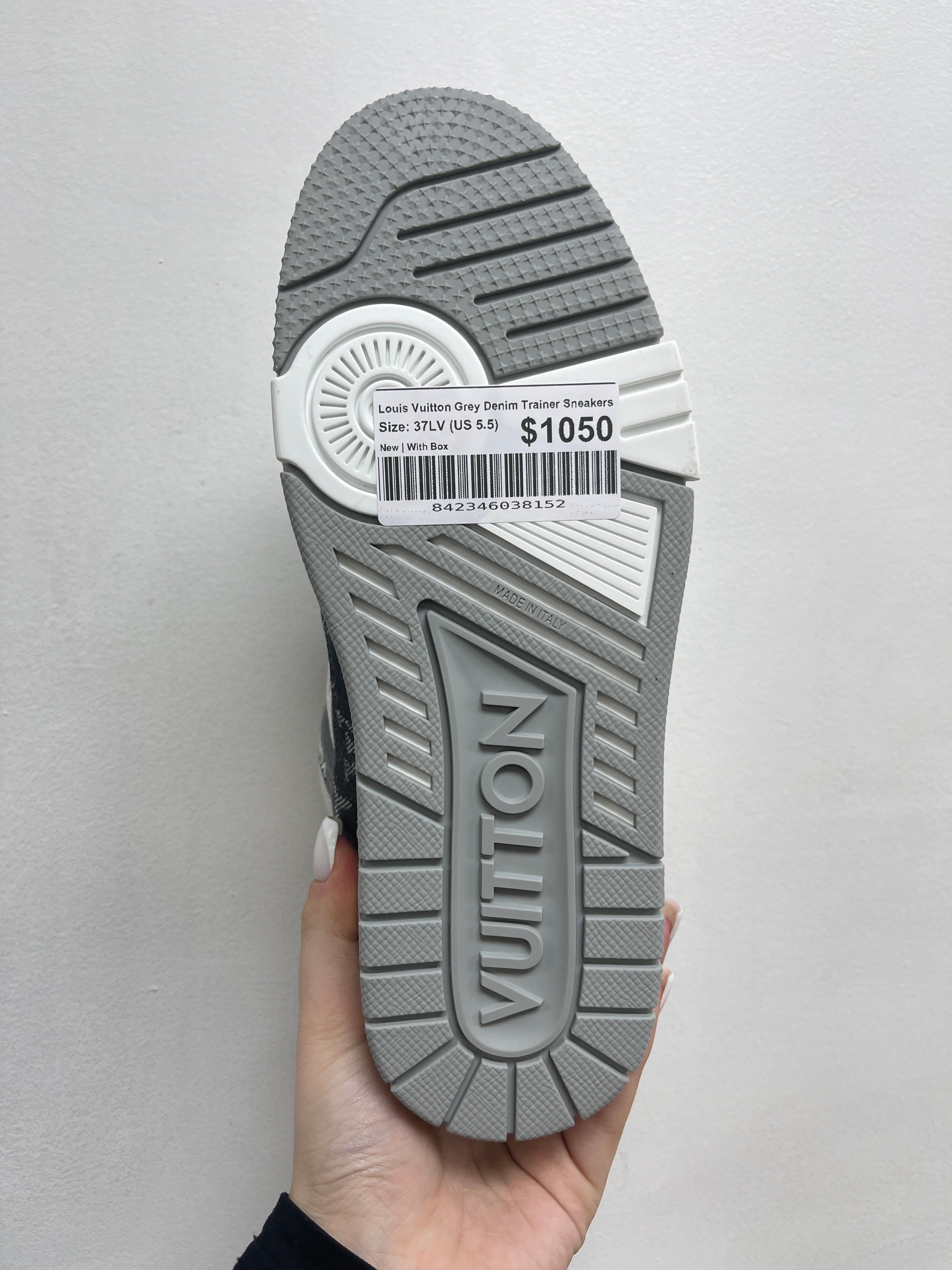 Louis Vuitton Grey Denim Trainer Sneakers