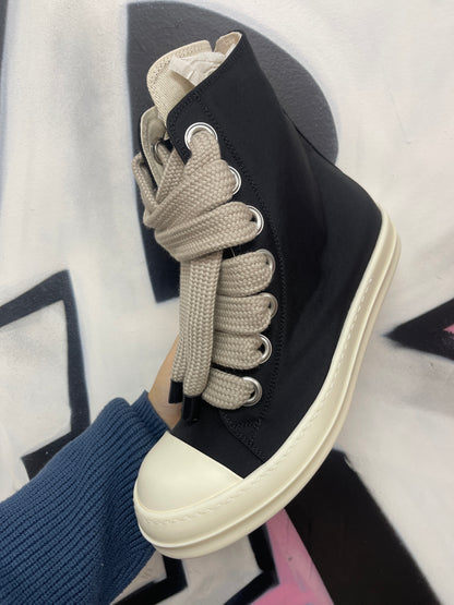 Rick Owens Black Jumbo Lace Ramone Hi Sneakers
