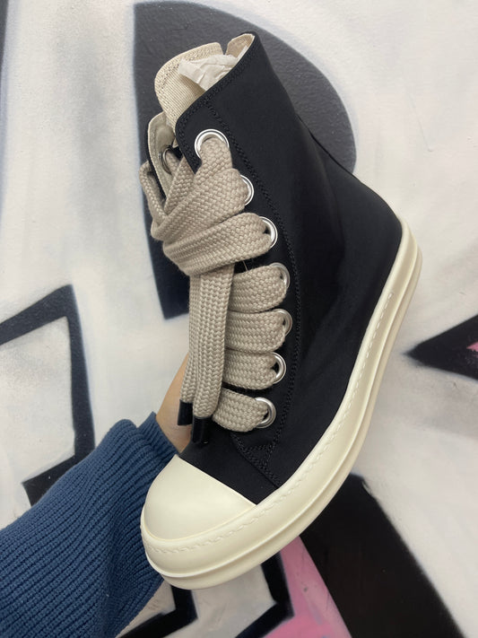 Rick Owens Black Jumbo Lace Ramone Hi Sneakers