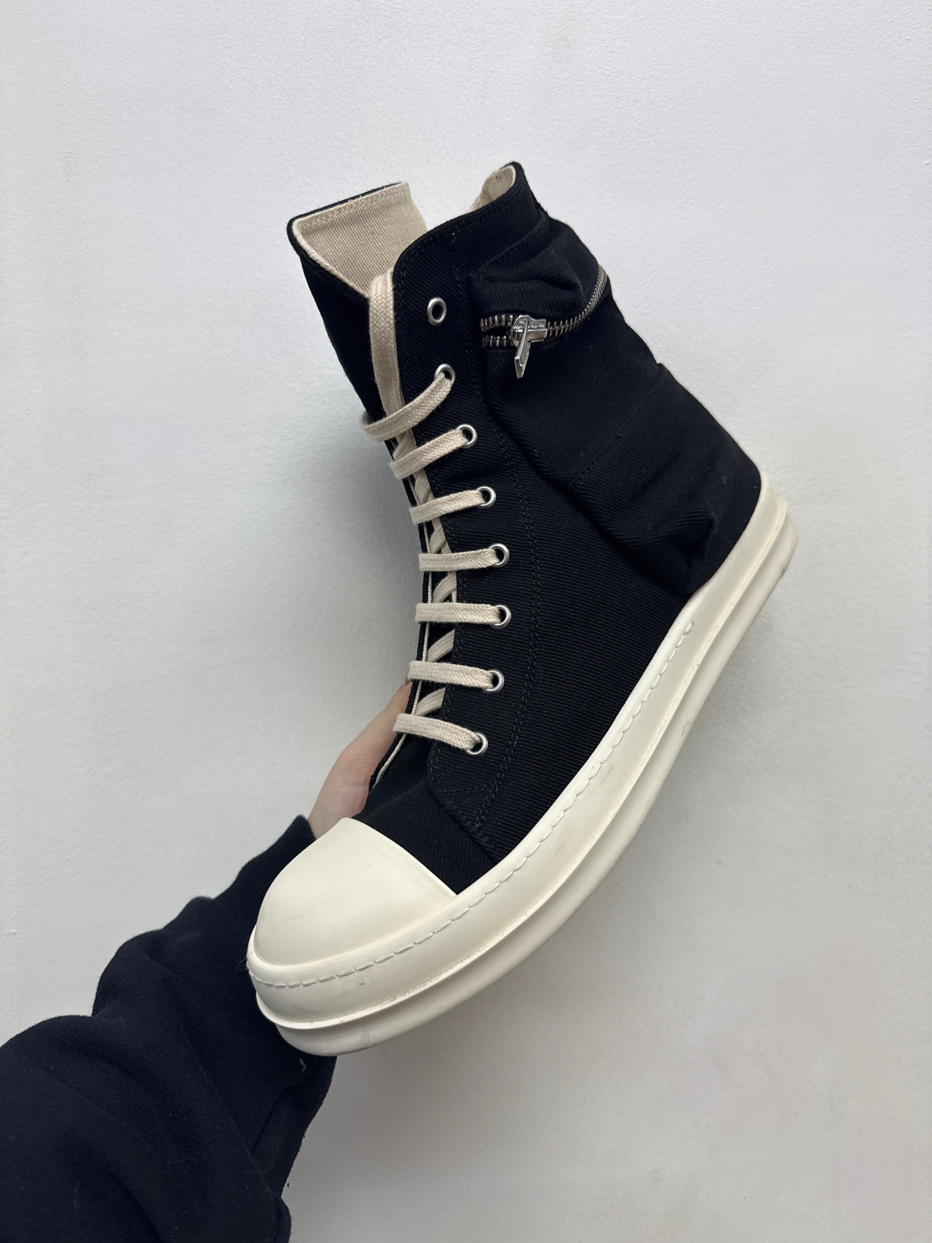 Rick Owens Black Cargo Ramone High Sneakers