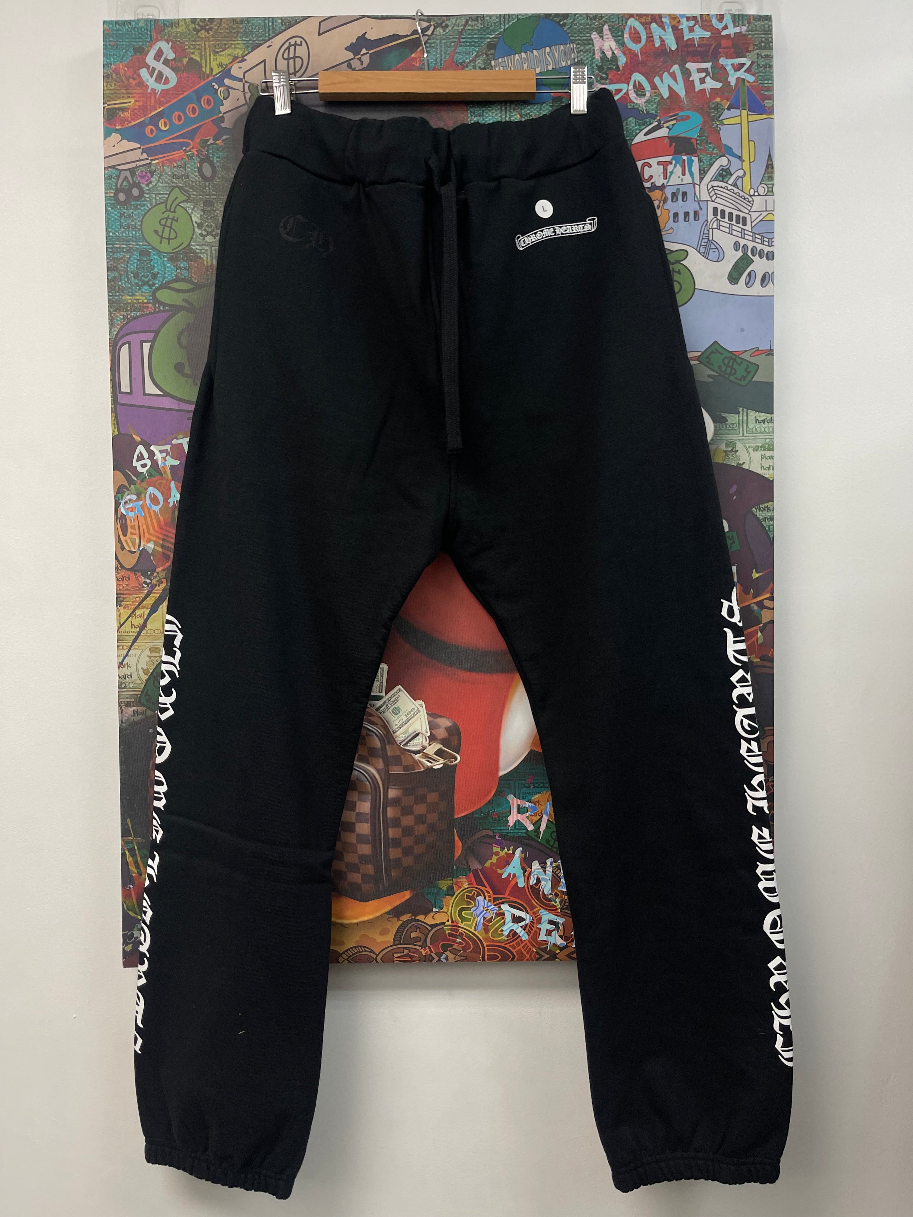 Chrome Hearts Black Scroll Logo Sweats