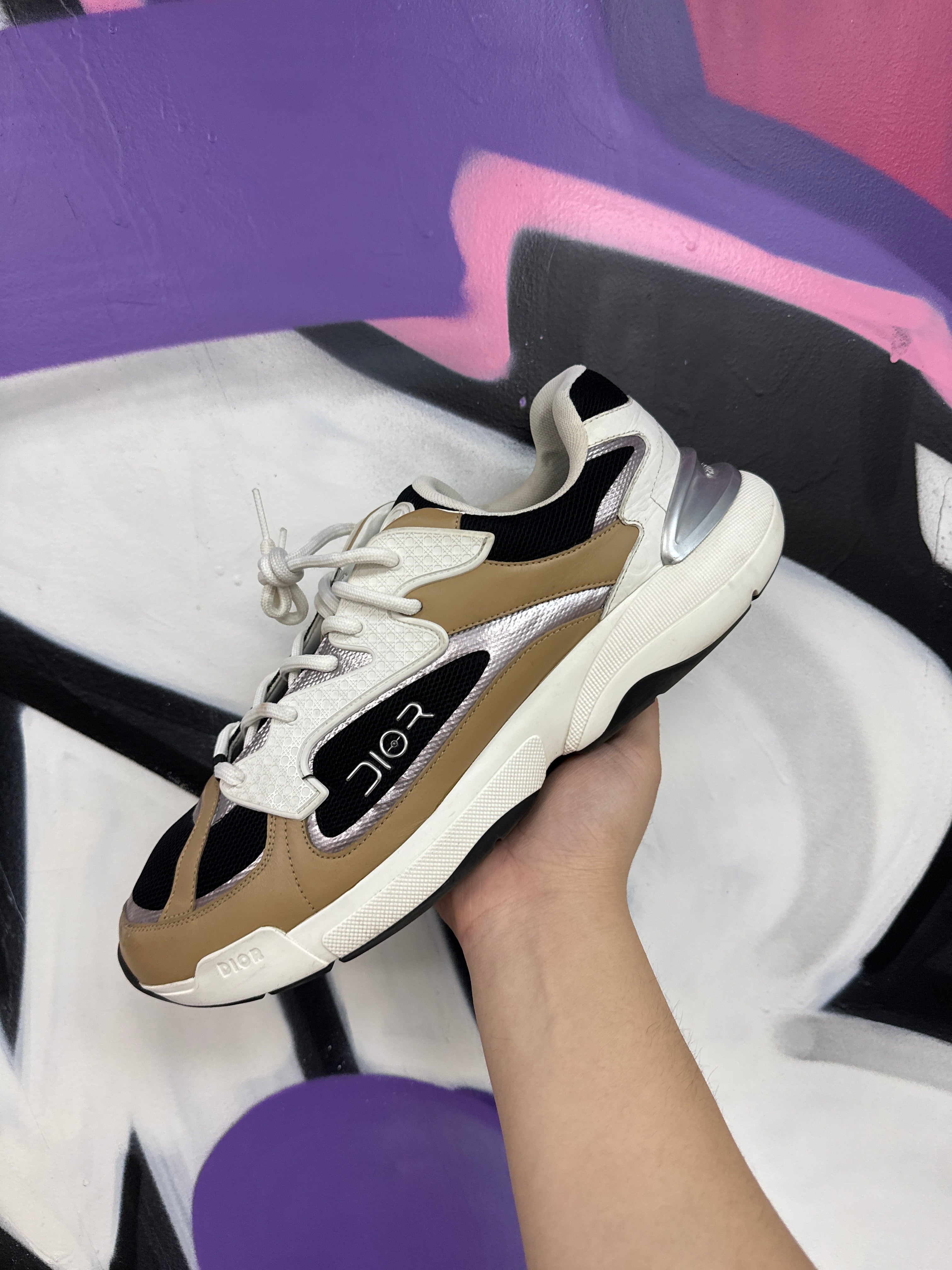 Dior White Beige B24 Sorayama Sneakers