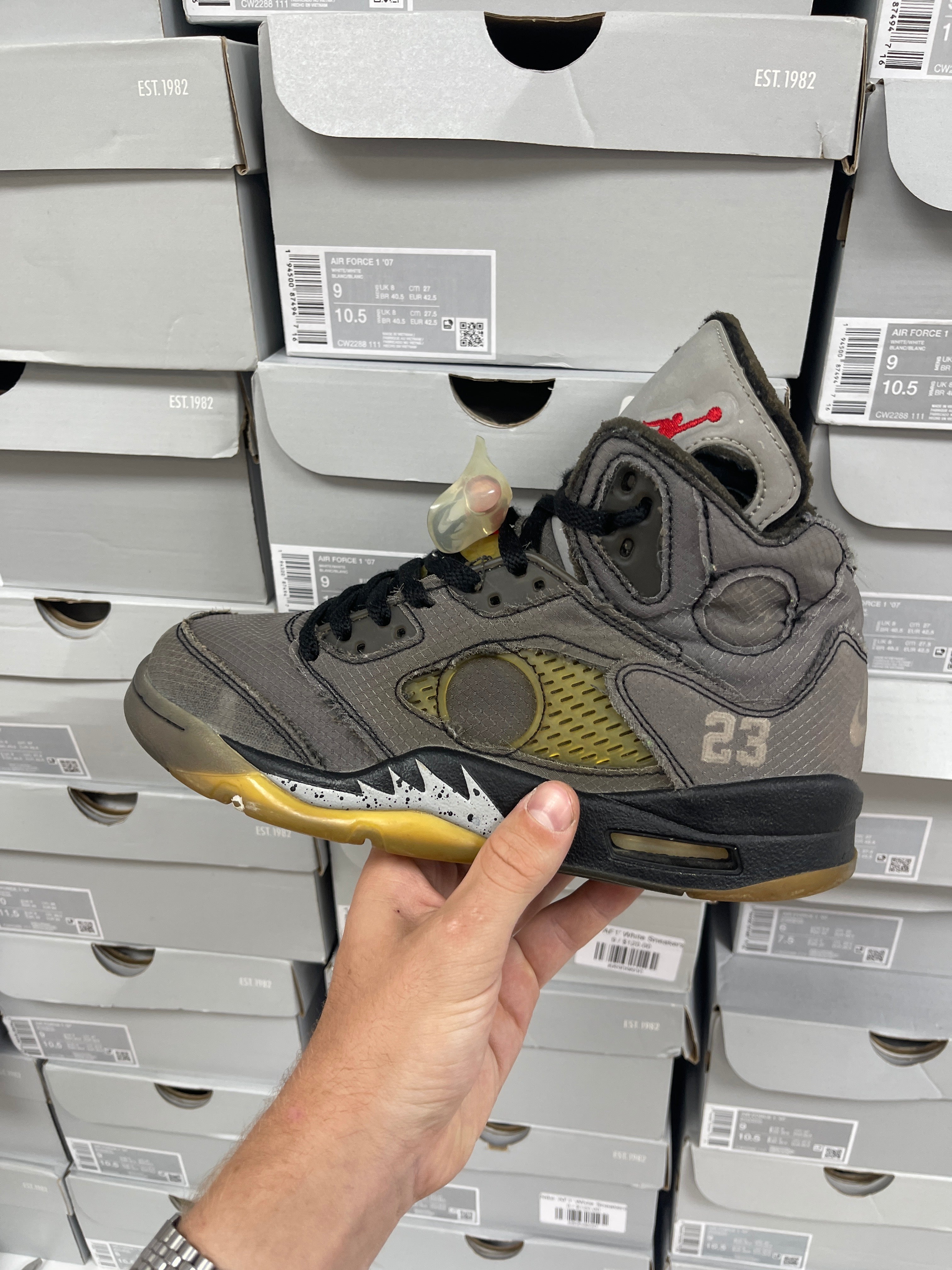 Jordan 5 x Off-White Muslin Sneakers