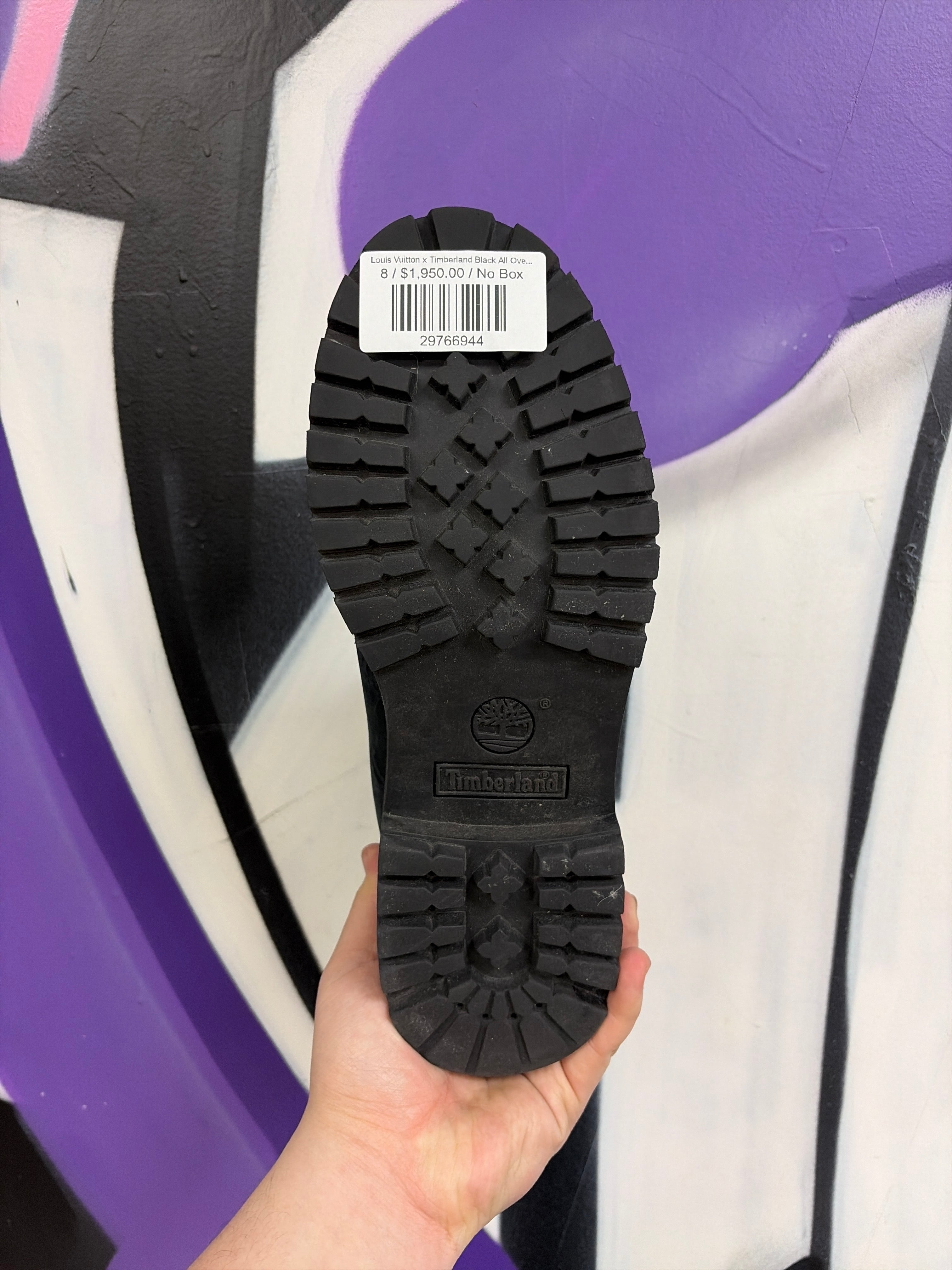 Louis Vuitton x Timberland Black All Over Monogram Logo Boots