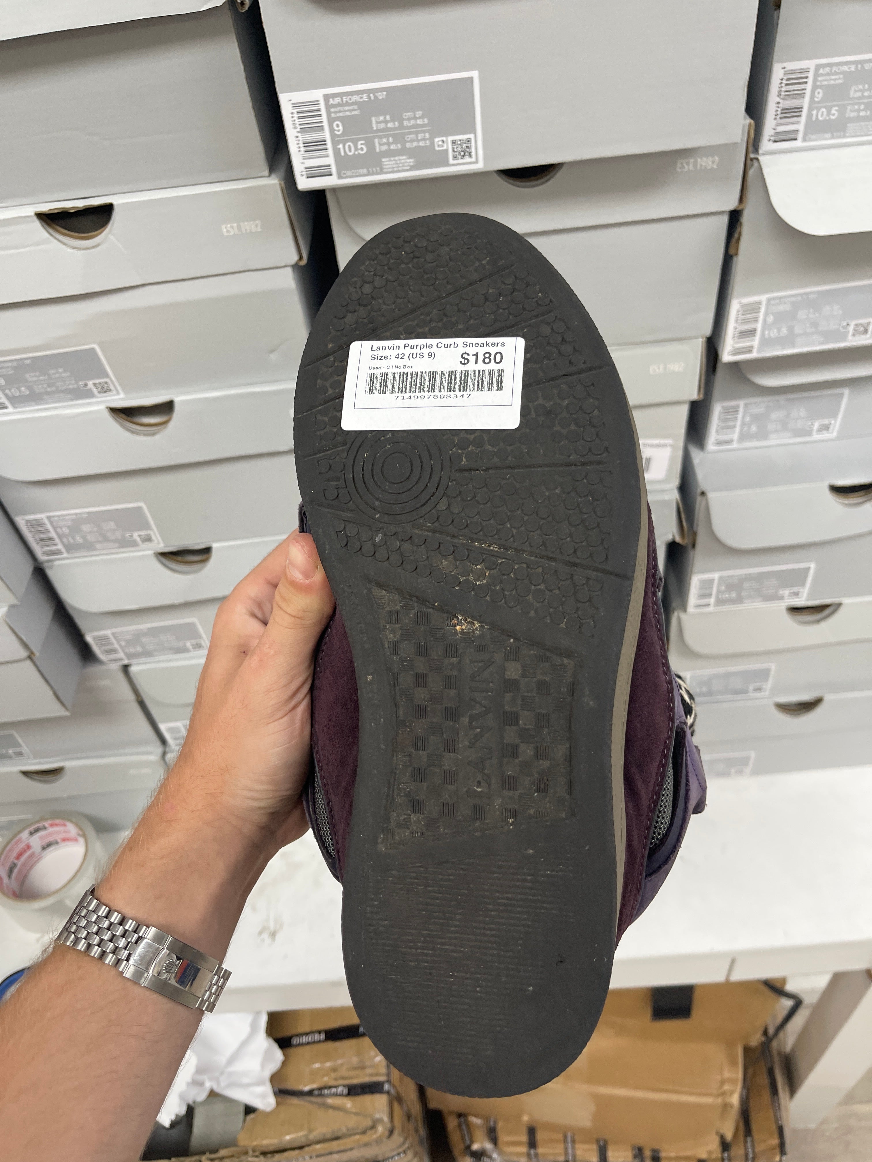 Lanvin Purple Curb Sneakers