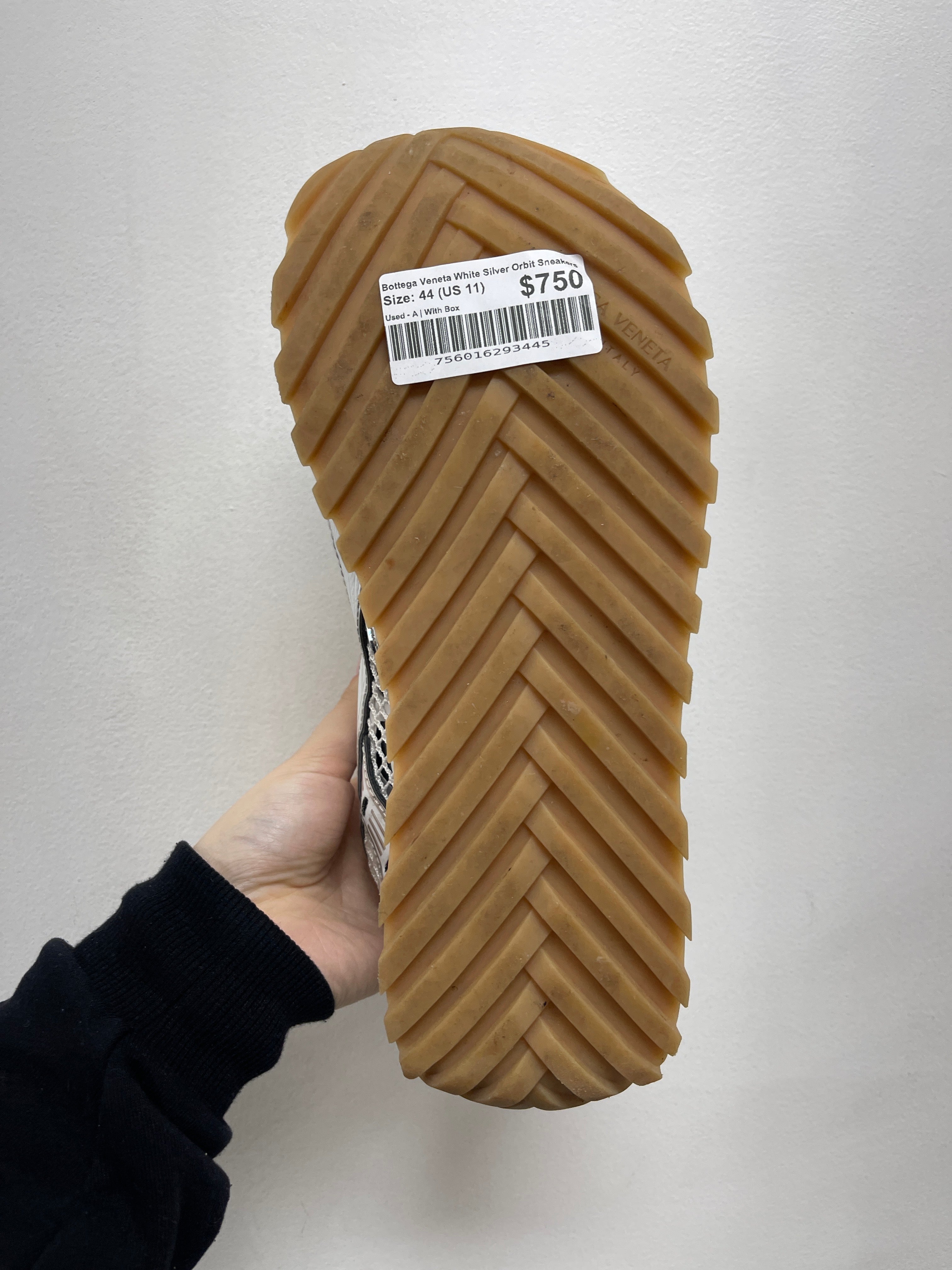 Bottega Veneta White Silver Orbit Sneakers