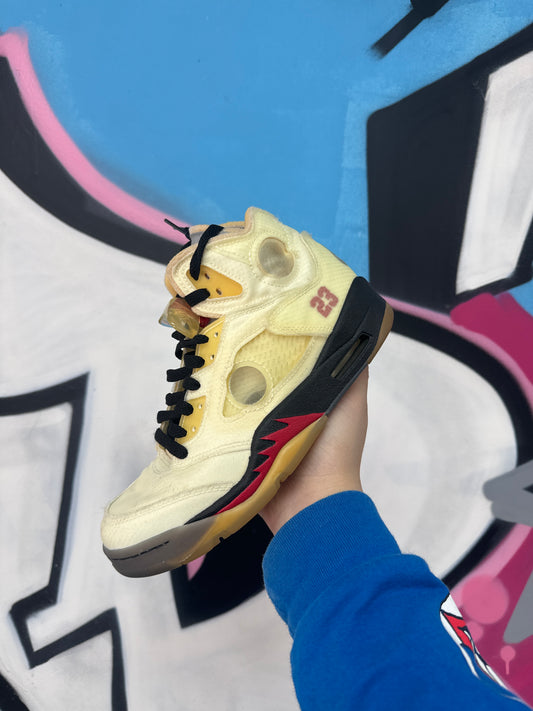 Nike Off White Jordan 5 Sail Sneakers