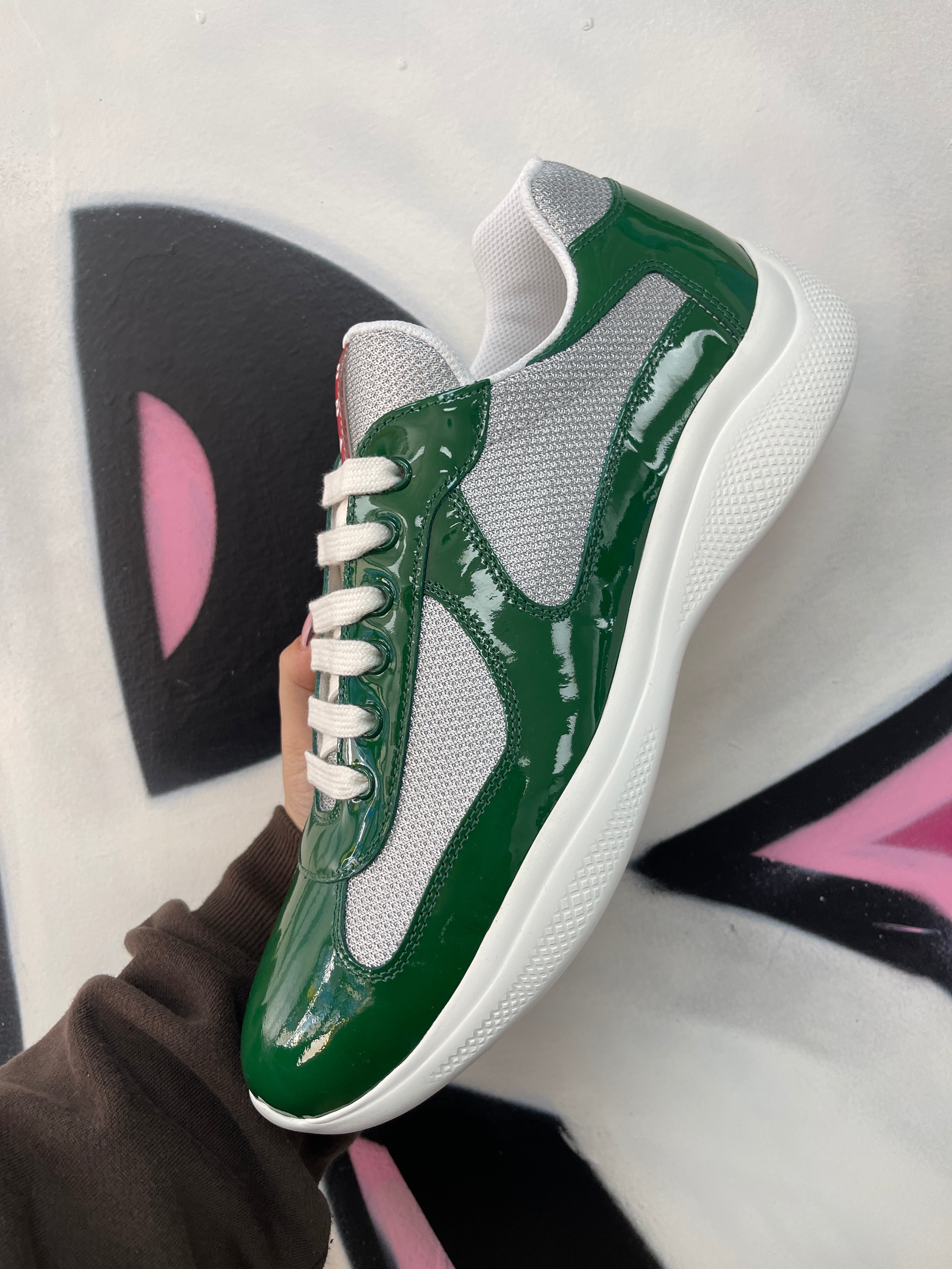 Prada Cups White Green Sneaker