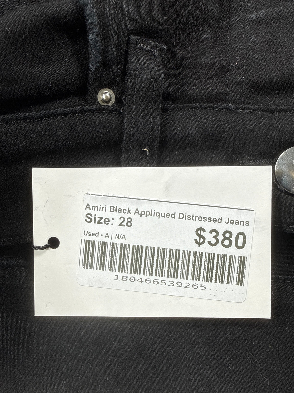Amiri Black Appliqued Distressed Jeans