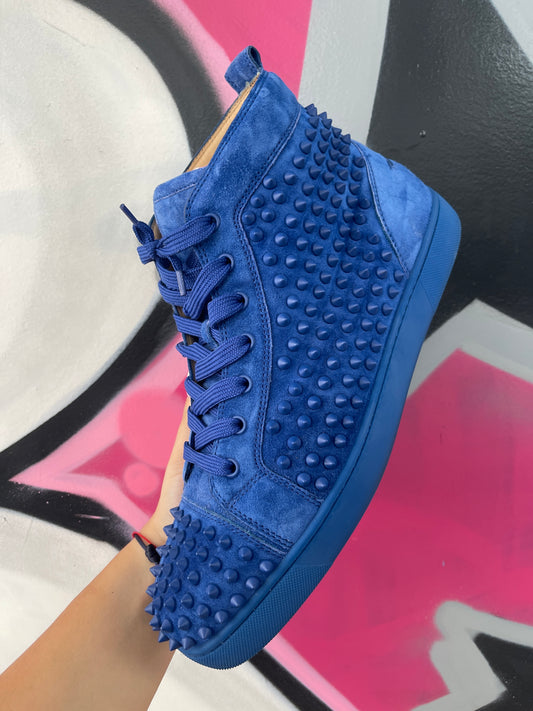 Christian Louboutin Royal Blue Spike Hi Lightly Worn With Box