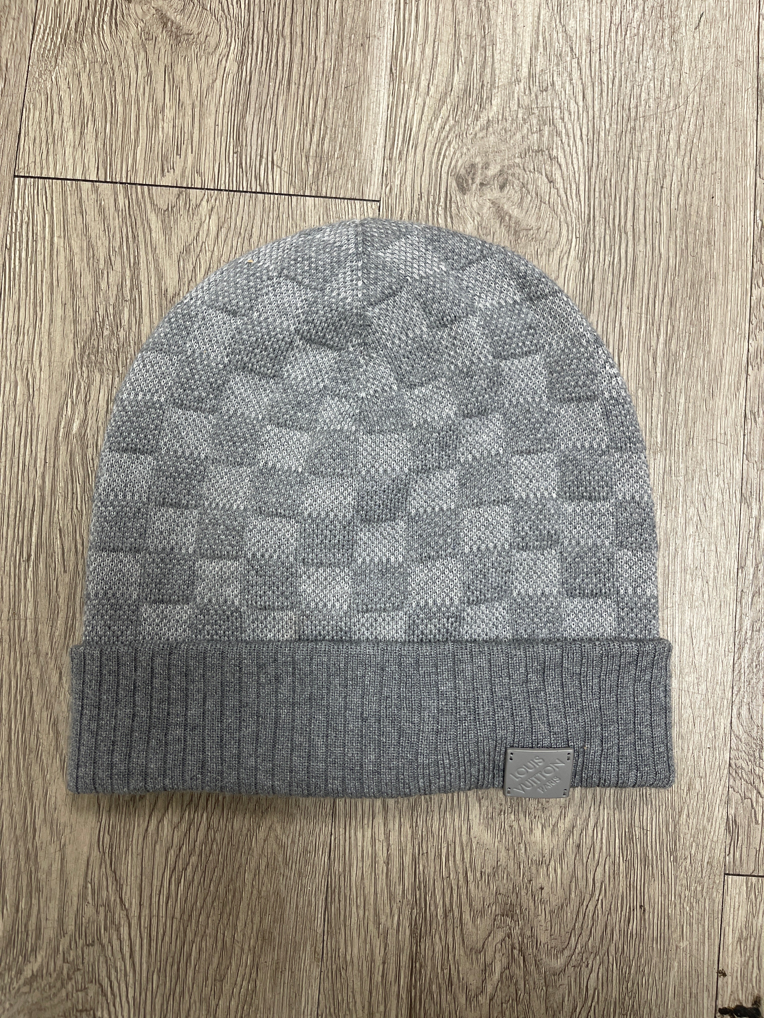 Louis Vuitton Grey Damier Patch Beanie