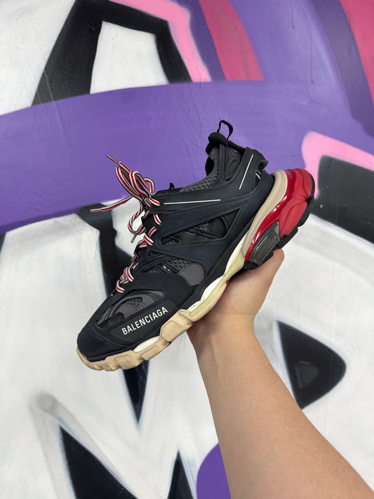 Balenciaga Track Black Red Lightly Worn 41 (US 8) With Box