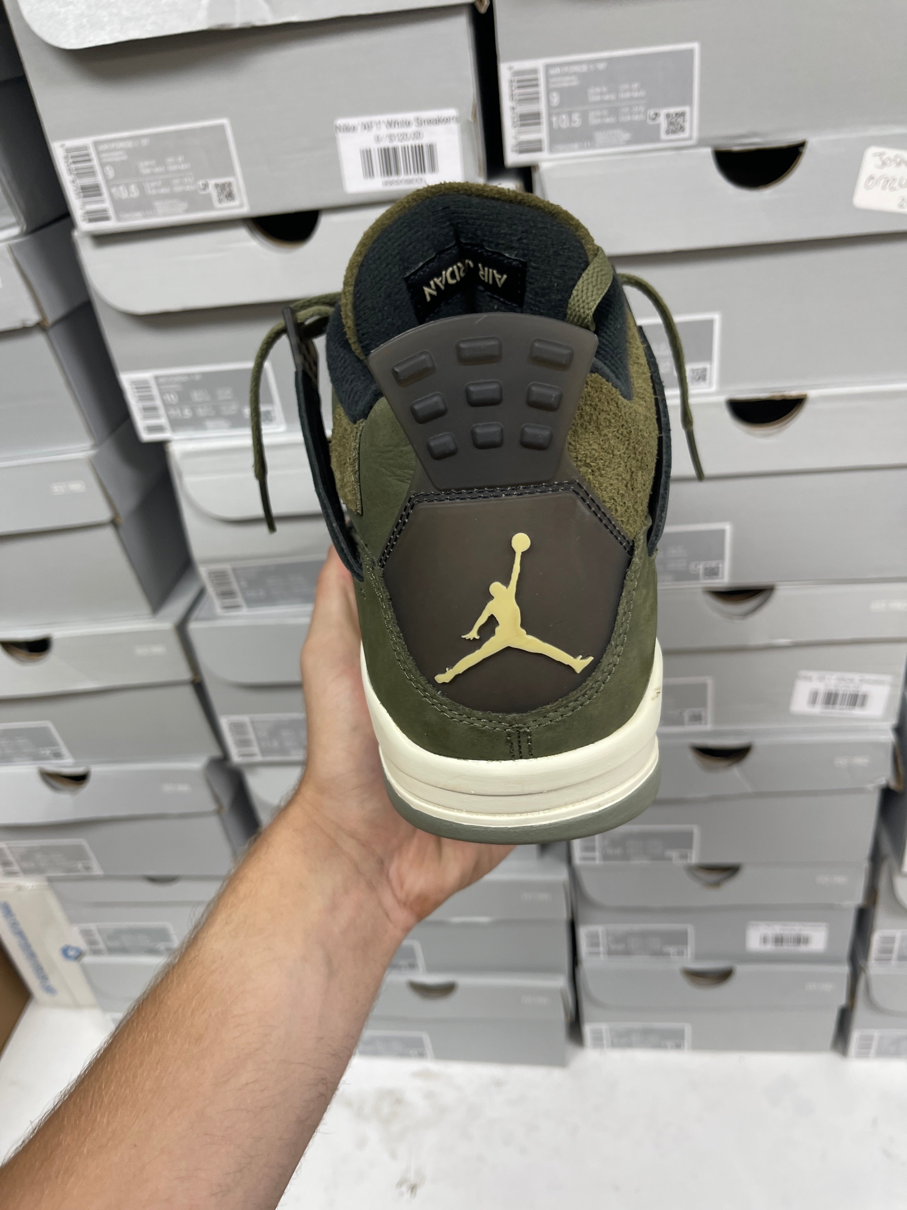 Jordan 4 Craft Medium Olive Sneakers