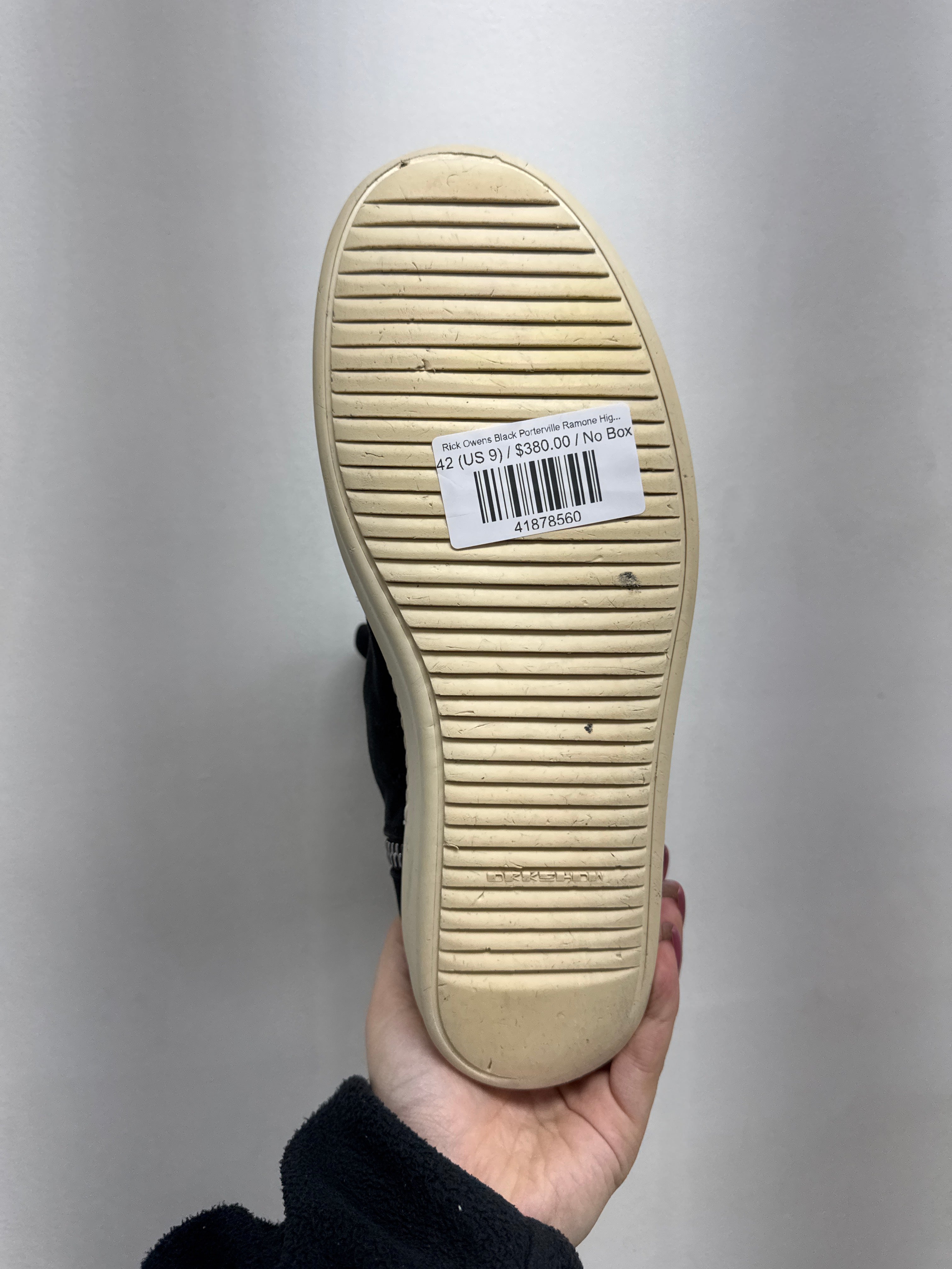 Rick Owens Black Porterville Ramone High Sneakers