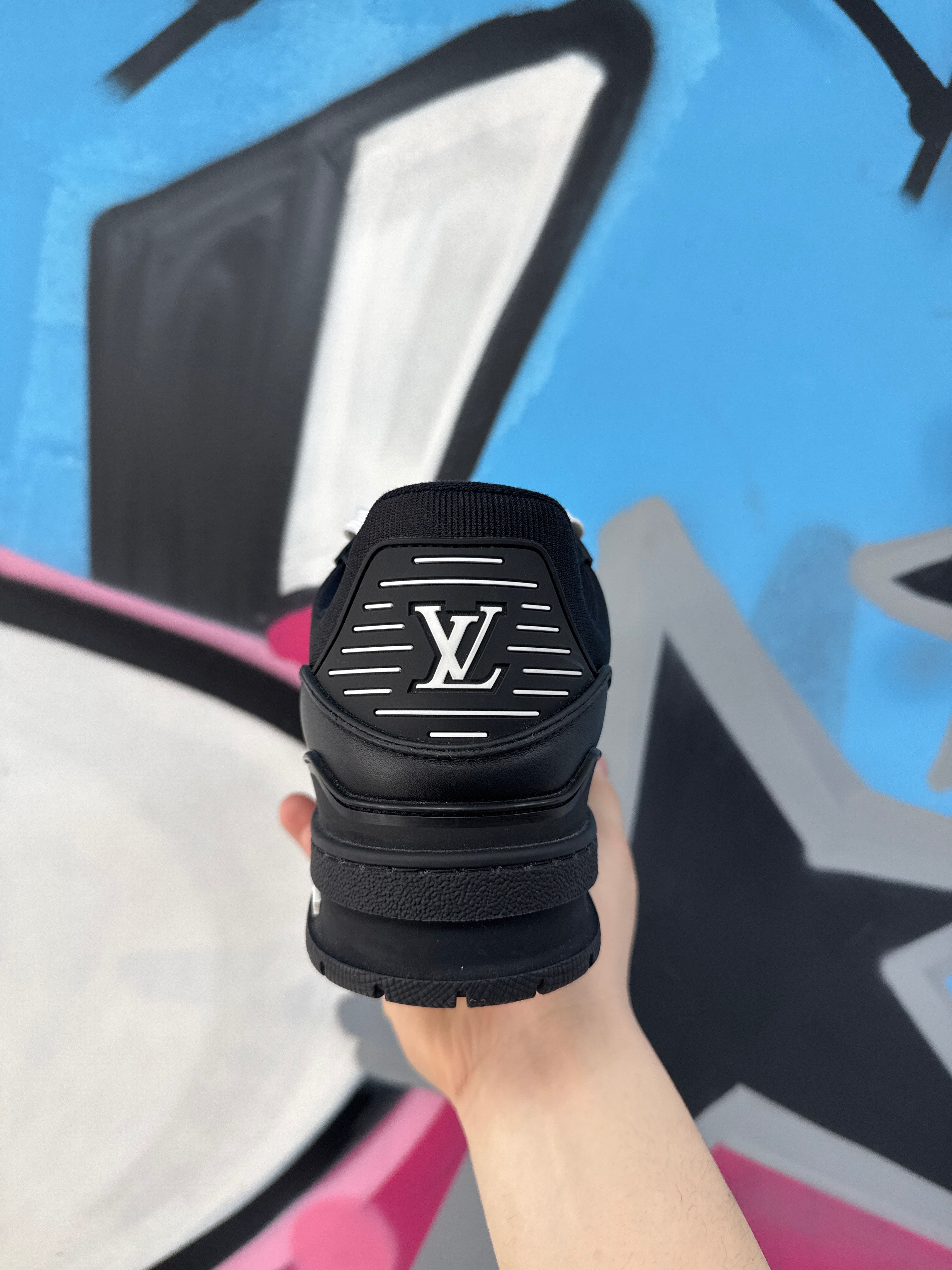 Louis Vuitton Black Monogram Trainer Sneakers